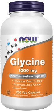 Now Foods Glycine 1000 mg - 250 Veg Capsules 1454358 фото