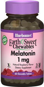 Bluebonnet Nutrition Melatonin, 1 mg, Natural Raspberry Flavor, 60 Chewable Tablets (BLB0990) 659775 фото