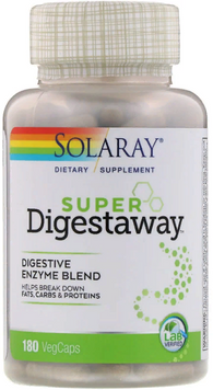 Solaray, Super Digestaway, Digestive Enzyme Blend, 180 VegCaps (SOR-04802) 607627 фото