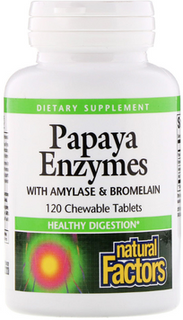 Natural Factors Papaya Enzymes 120 Tabs (NFS-01749) 590283 фото