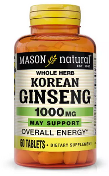 Mason Natural Korean Ginseng Женьшень Корейський 1000 мг 60 таблеток 1118700 фото