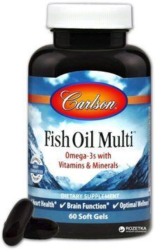 Carlson Labs Fish Oil Multi 60 soft gels Мультивитамины и минералы с Омега-3 488759 фото
