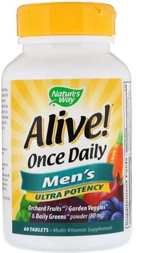 Nature's Way, Alive! Once Daily, Men's Multi-Vitamin, 60 Tablets (NWY-15685) 606184 фото