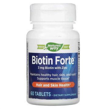 Nature's Way Biotin Forte 3 mg - 60 Tablets 1453455 фото