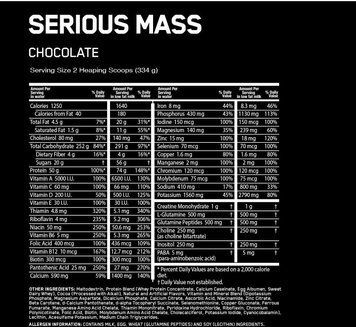 Гейнер Optimum Nutrition Serious Mass 5440 g /16 servings/ Chocolate 418193 фото