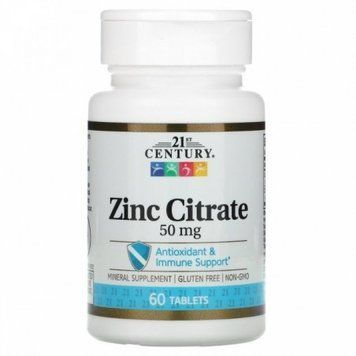 21st Century Zinc Citrate Цинк Цитрат 50 mg 60 таблеток 932403 фото