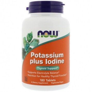 Now Foods Potassium Plus Iodine Калий и йод 180 таблеток 775660 фото
