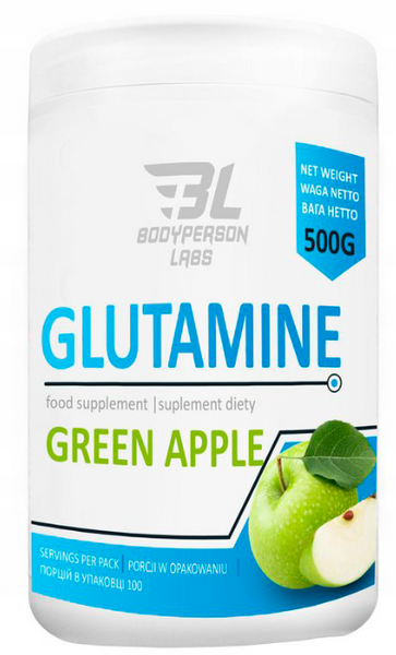 Амінокислота для спорту Bodyperson Labs Glutamine 500 g / 100 servings / Apple 1039280 фото