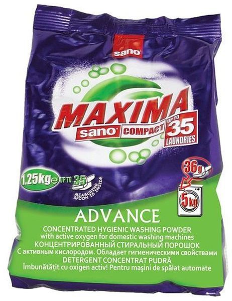 Пральний порошок Sano Maxima Advance 1.25 кг 897539 фото